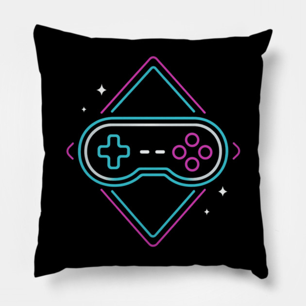 Neon Gamer Controller Retro Arcade Pillow by ArtistTee ⭐⭐⭐⭐⭐