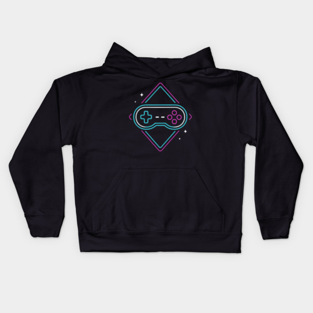 Neon Gamer Controller Retro Arcade Kids Hoodie by ArtistTee ⭐⭐⭐⭐⭐