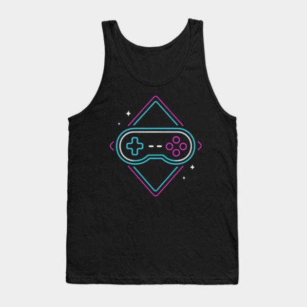 Neon Gamer Controller Retro Arcade Tank Top by ArtistTee ⭐⭐⭐⭐⭐