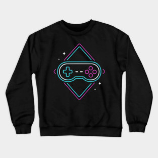 Neon Gamer Controller Retro Arcade Crewneck Sweatshirt