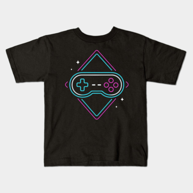 Neon Gamer Controller Retro Arcade Kids T-Shirt by ArtistTee ⭐⭐⭐⭐⭐