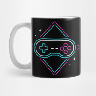 Neon Gamer Controller Retro Arcade Mug