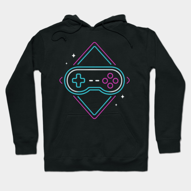 Neon Gamer Controller Retro Arcade Hoodie by ArtistTee ⭐⭐⭐⭐⭐