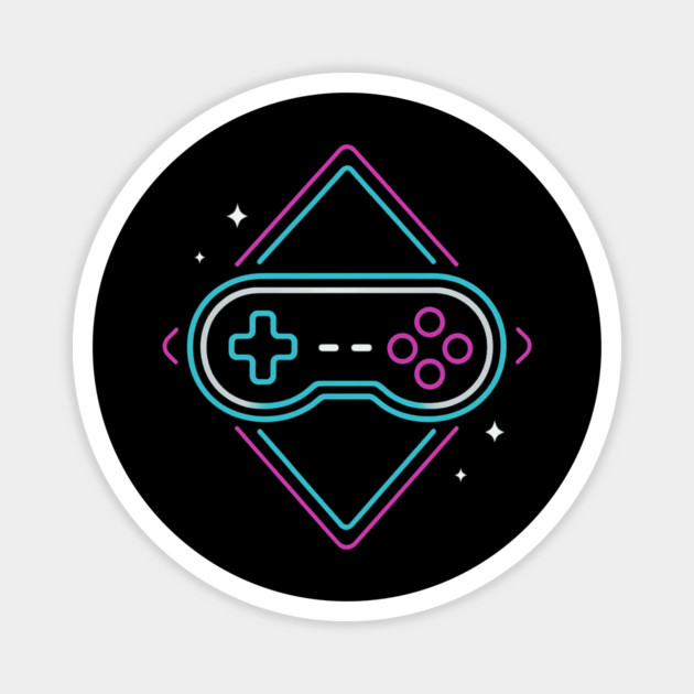 Neon Gamer Controller Retro Arcade Magnet by ArtistTee ⭐⭐⭐⭐⭐
