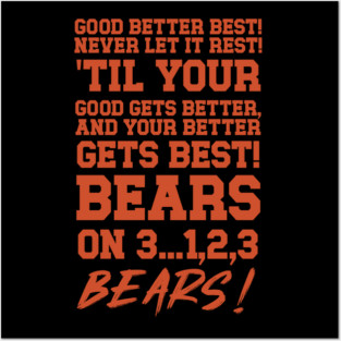 Good Better Best Chicago Bears Football Motivational Bears Posters and Art