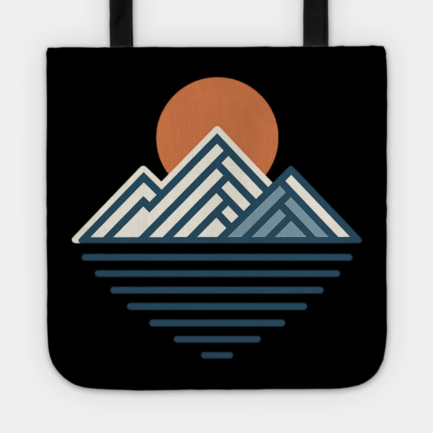 Minimal Mountain Sunset Line Art Tote by ArtistTee ⭐⭐⭐⭐⭐