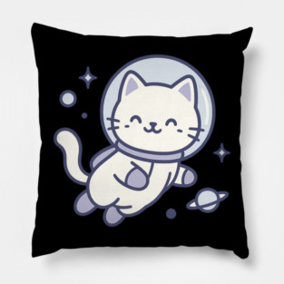 Kawaii Space Cat Astronaut Pillow