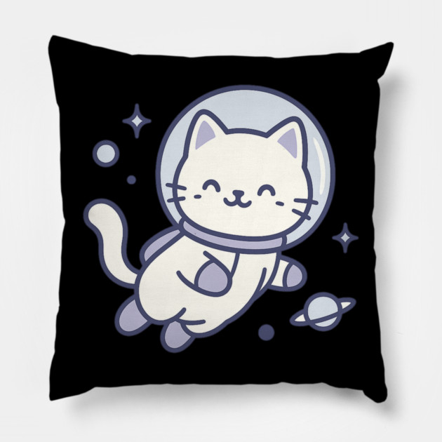 Kawaii Space Cat Astronaut Pillow by ArtistTee ⭐⭐⭐⭐⭐