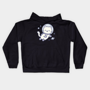 Kawaii Space Cat Astronaut Kids Hoodie