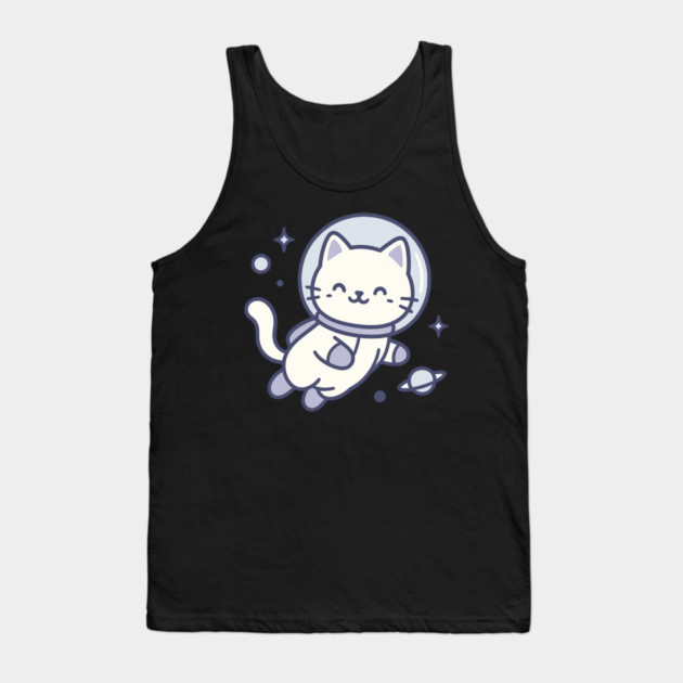 Kawaii Space Cat Astronaut Tank Top by ArtistTee ⭐⭐⭐⭐⭐