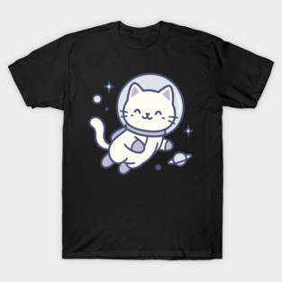 Kawaii Space Cat Astronaut T-Shirt