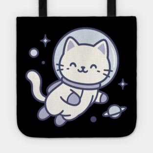 Kawaii Space Cat Astronaut Tote