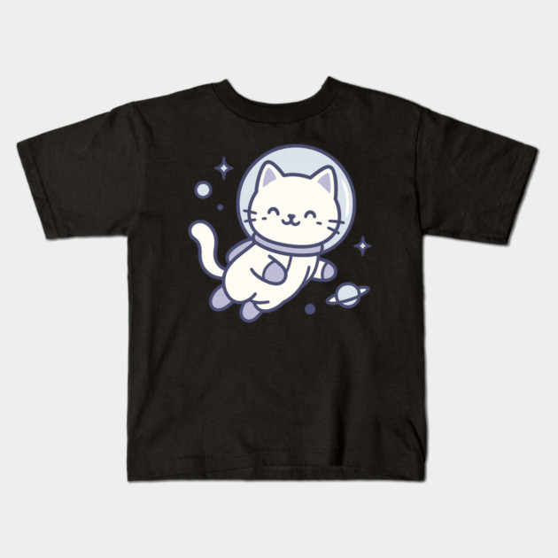 Kawaii Space Cat Astronaut Kids T-Shirt by ArtistTee ⭐⭐⭐⭐⭐