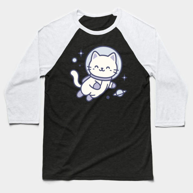 Kawaii Space Cat Astronaut Baseball T-Shirt by ArtistTee ⭐⭐⭐⭐⭐