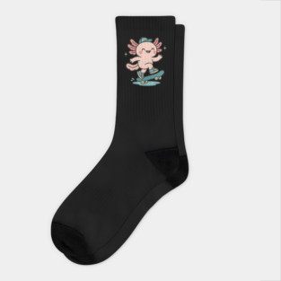 Kawaii Axolotl Skateboard Cute Skater Salamander Funny Animal Lover Socks
