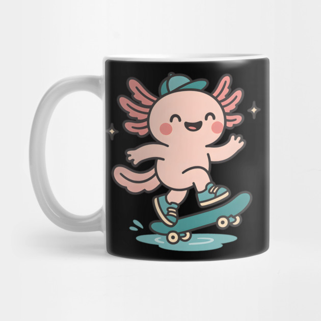 Kawaii Axolotl Skateboard Cute Skater Salamander Funny Animal Lover by ArtistTee ⭐⭐⭐⭐⭐
