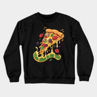 The Slice Is My Vice Pizza T-Shirt - Funny Foodie Cheesy Graphic Tee Crewneck Sweatshirt