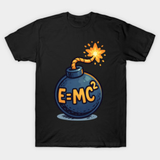 EMC2 Bomb Funny Science Explosion Cartoon Design T-Shirt