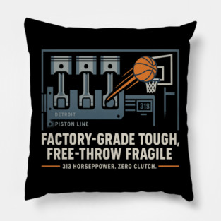 Detroit Factory Hoops — Piston Line Free-Throw Fragile Pillow