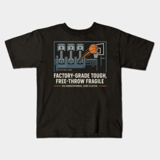 Detroit Factory Hoops — Piston Line Free-Throw Fragile Kids T-Shirt