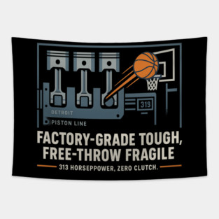 Detroit Factory Hoops — Piston Line Free-Throw Fragile Tapestry