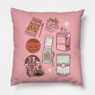Cancer Zodiac Tattoo Flash Sheet Pillow