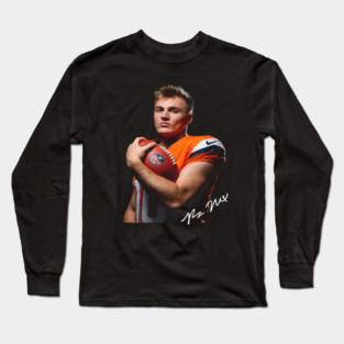 Bo Nix Denver Portrait Long Sleeve T-Shirt