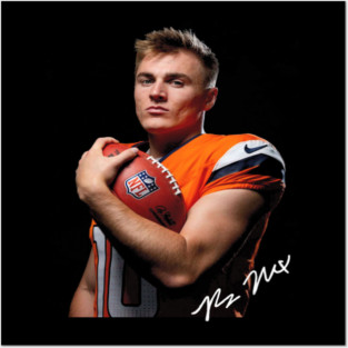 Bo Nix Denver Portrait Posters and Art