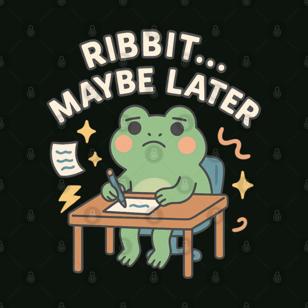 Ribbit Maybe Later Shirt | Cute Procrastination Frog Tee by Leaf & Lee – Softcore Humor for Overthinkers & Cozy Daydreamers by Anne Lee