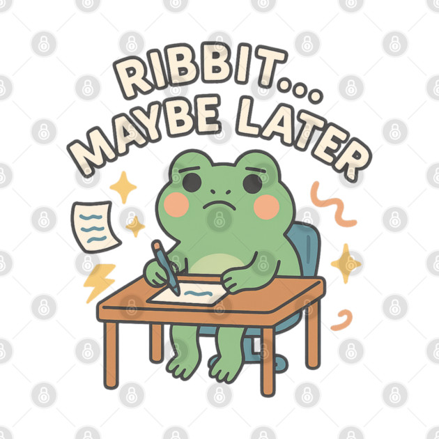 Ribbit Maybe Later Shirt | Cute Procrastination Frog Tee by Leaf & Lee – Softcore Humor for Overthinkers & Cozy Daydreamers by Anne Lee