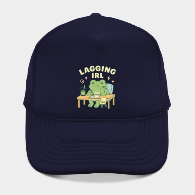 Lagging IRL Shirt | Cute Frog Procrastination Tee by Leaf & Lee – Relatable Softcore Humor for Overthinkers & Tired Brains by Anne Lee