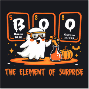 Chemistry Boo The Element Of Surprise Cute Chemist Halloween Posters and Art