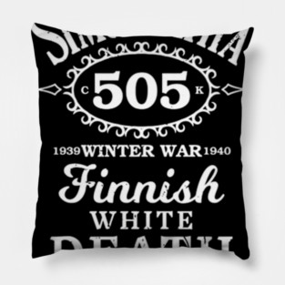 Simo Hayha Finnish Finland Suomi Sisu Whiskey Label Pillow