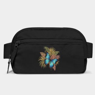 Blue Morpho Butterfly with Palms Bag