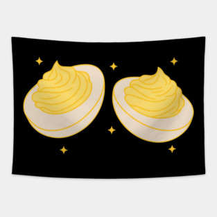 Inappropriate couples Matching Thanksgiving Shirt Fall Season Husband Wife deviled eggs 2 Tapestry