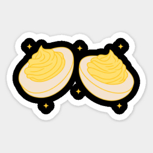 Inappropriate couples Matching Thanksgiving Shirt Fall Season Husband Wife deviled eggs 2 Sticker