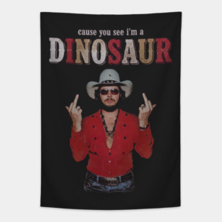 Vintage Dinosaur Hank Williams Jr - Bocephus Western Southern Tapestry