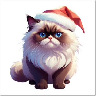 CHRISTMAS HIMALAYAN CAT Posters and Art