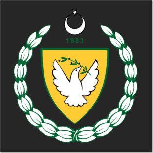 Coat of arms of the Turkish Republic of Northern Cyprus Posters and Art