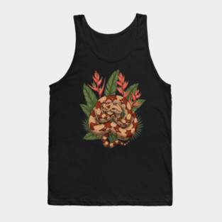 Boa Constrictor with Jungle Heliconia Tank Top