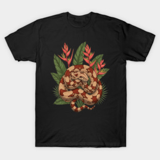 Boa Constrictor with Jungle Heliconia T-Shirt