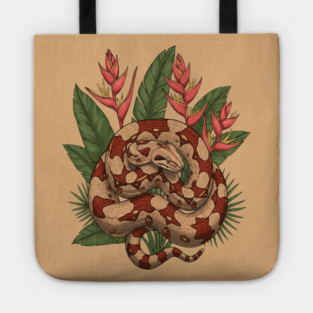 Boa Constrictor with Jungle Heliconia Tote