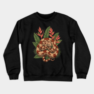 Boa Constrictor with Jungle Heliconia Crewneck Sweatshirt