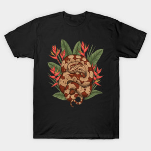 Boa Constrictor Resting in Tropical Leaves T-Shirt