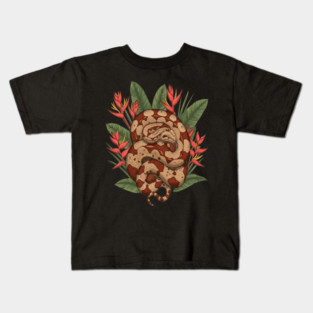 Boa Constrictor Resting in Tropical Leaves Kids T-Shirt