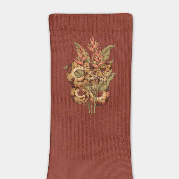 Boa Constrictor with Tropical Blooms by BirdsnStuff