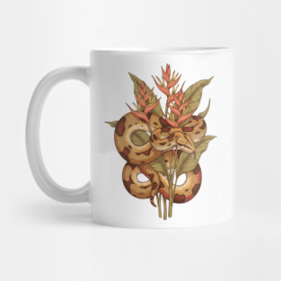 Boa Constrictor with Tropical Blooms Mug