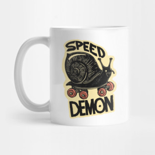 Speed Demon Snail – Funny Skateboarding Cartoon Mug