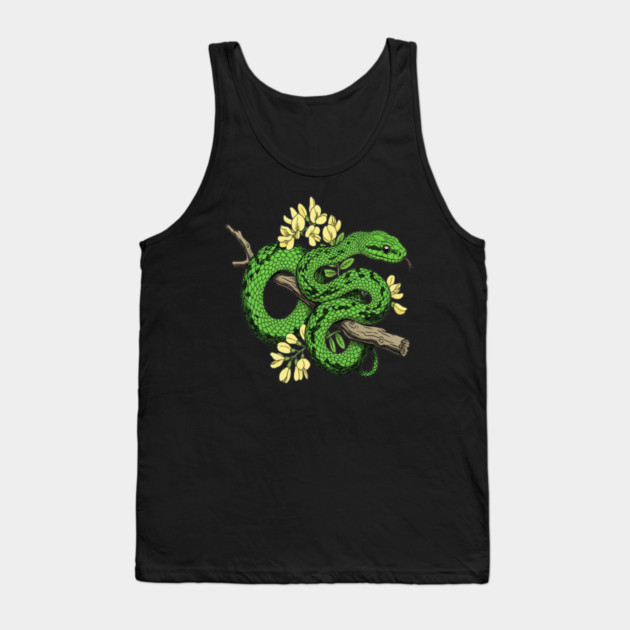 Boomslang with Yellow Acacia Blooms Tank Top by BirdsnStuff