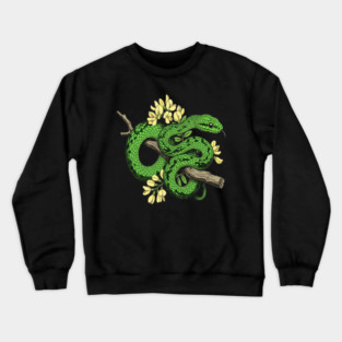 Boomslang with Yellow Acacia Blooms Crewneck Sweatshirt